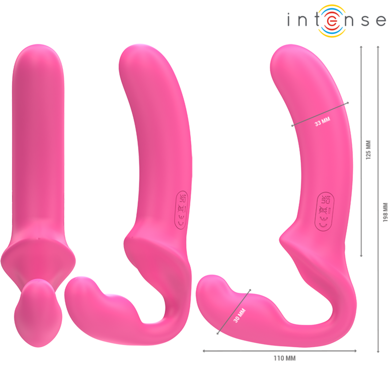 Vibratore doppio Intense Amy rosa da 20 cm, con telecomando
