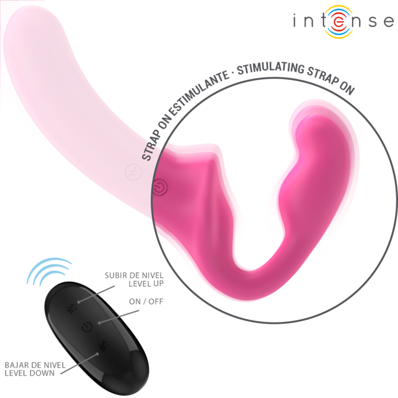 Vibratore doppio Intense Amy rosa da 20 cm, con telecomando