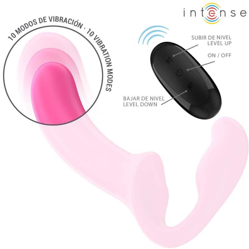 Vibratore doppio Intense Amy rosa da 20 cm, con telecomando