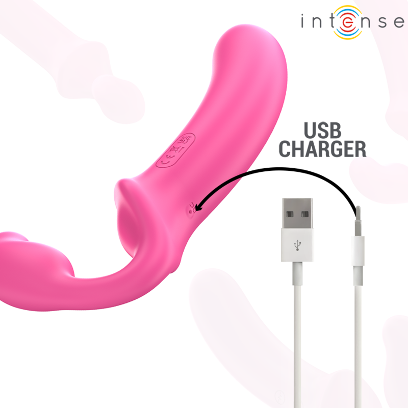 Vibratore doppio Intense Amy rosa da 20 cm, con telecomando