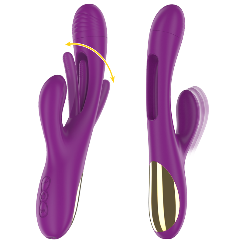 Vibratore ricaricabile Intense Apolo viola, con lingua oscillante e 7 modalità di vibrazione