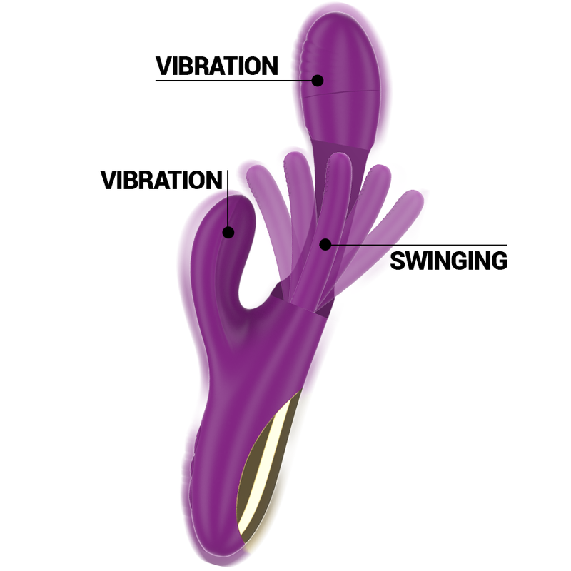Intense Apolo – Estimulador de lengua oscilante violeta y dorado