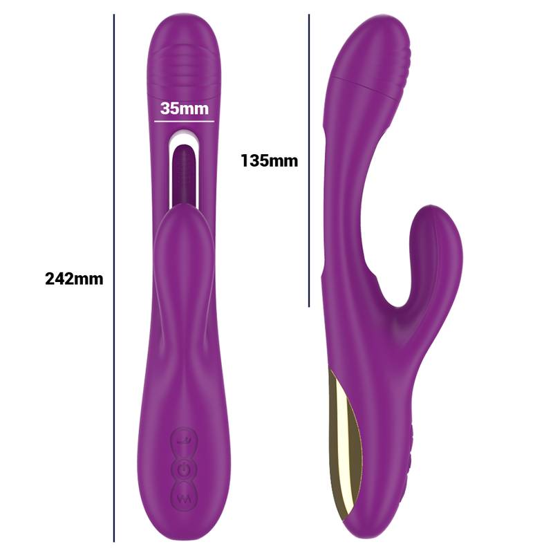 Intense Apolo – Estimulador de lengua oscilante violeta y dorado