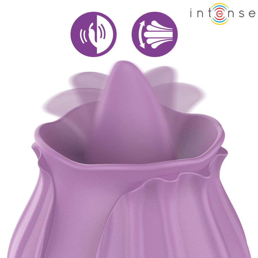 Intense Azalea, estimulador de clítoris en forma de rosa con 10 programas de vibración, morado