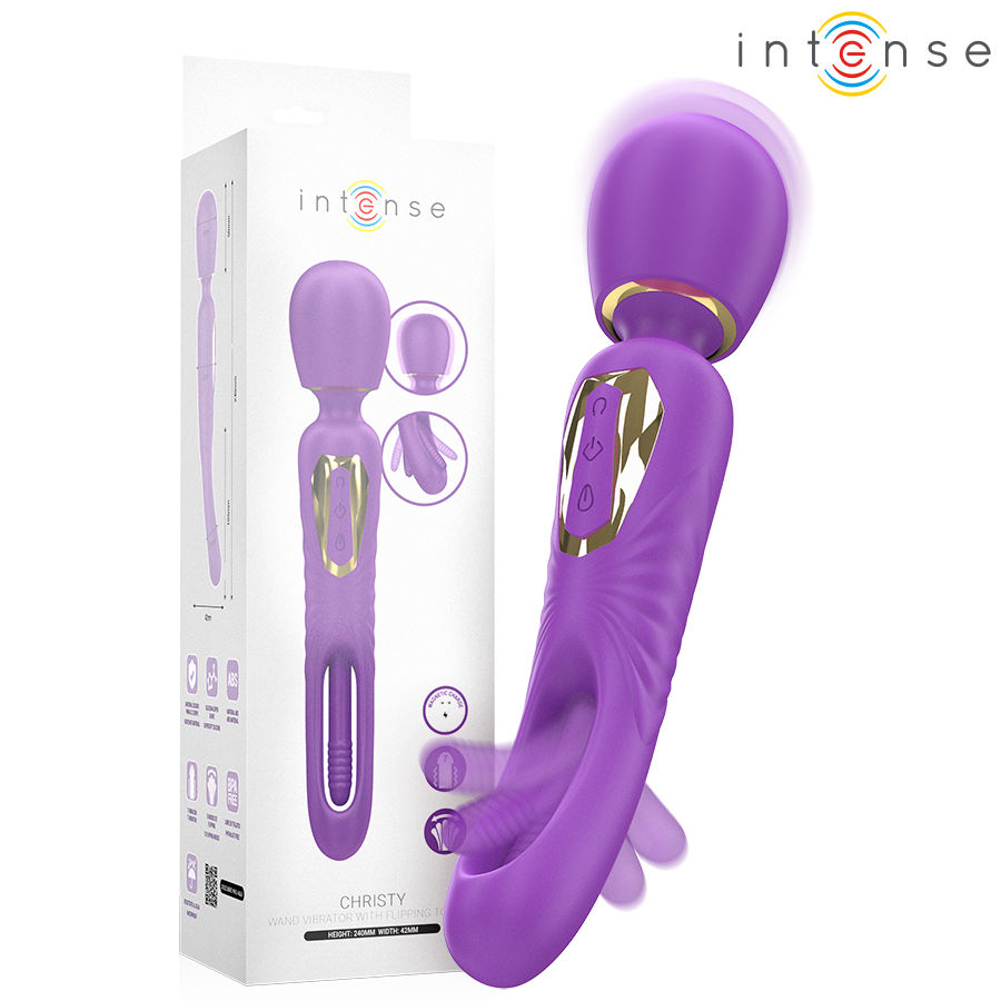 Intense Christy, masajeador vibrador con lengua giratoria