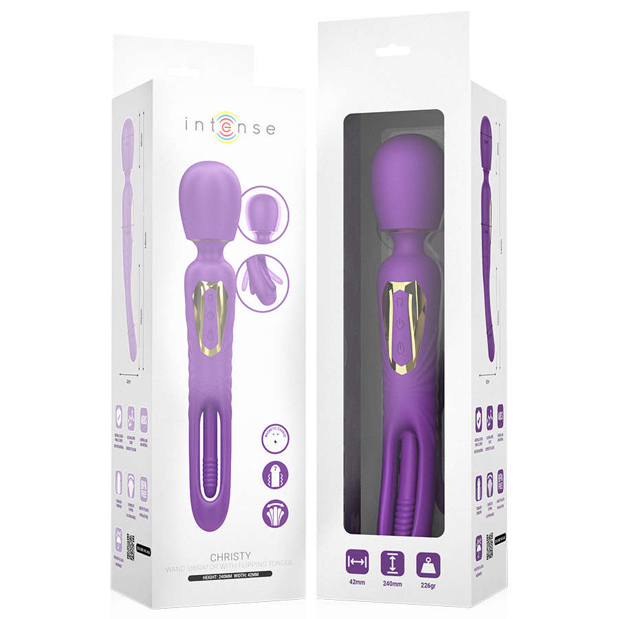 Intense Christy, masajeador vibrador con lengua giratoria