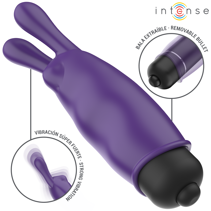Intense Mystic – Minivibrator in Hasenform, Lila, 8,7 × 2,4 cm