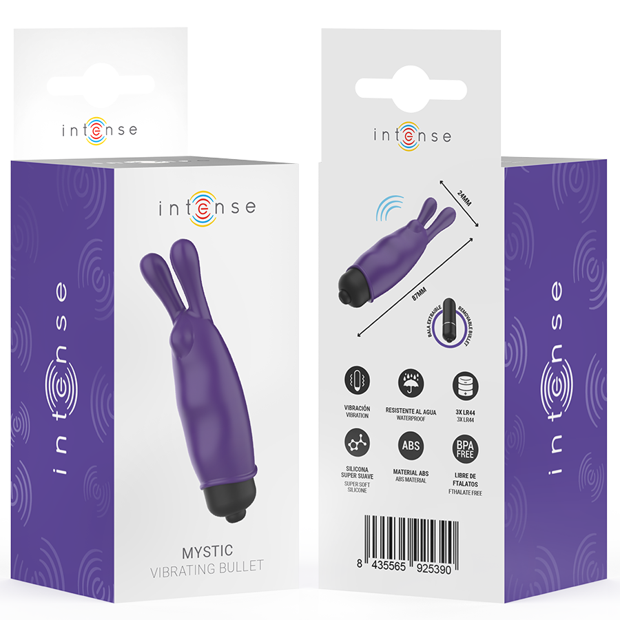 Intense Mystic – Minivibrator in Hasenform, Lila, 8,7 × 2,4 cm