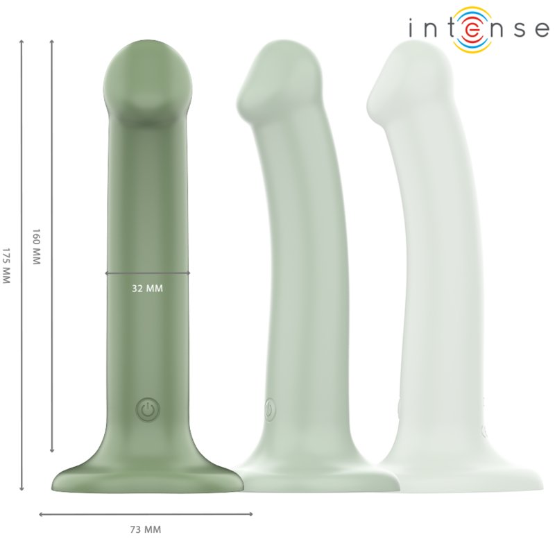 Intense Becca, vibratore verde con ventosa e telecomando, 10 vibrazioni