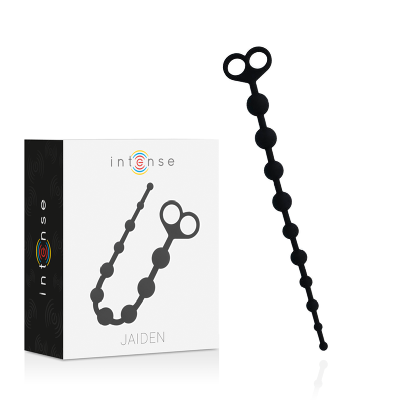 Intense Anal Toys Jaiden – Lange Analkette aus Silikon, 34 cm – Schwarz