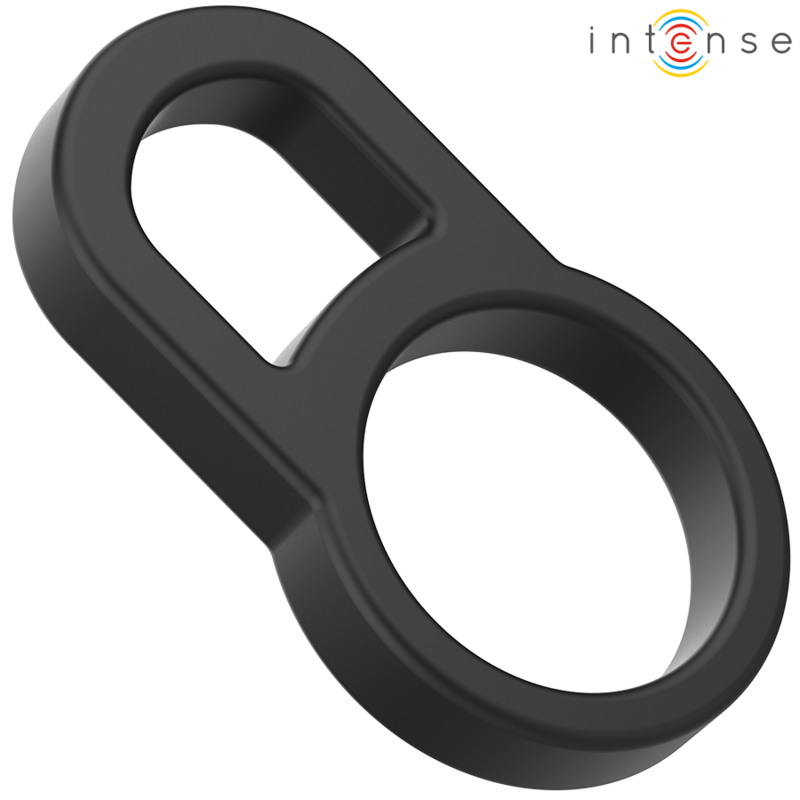 Intense Bobby, anello fallico doppio in silicone nero