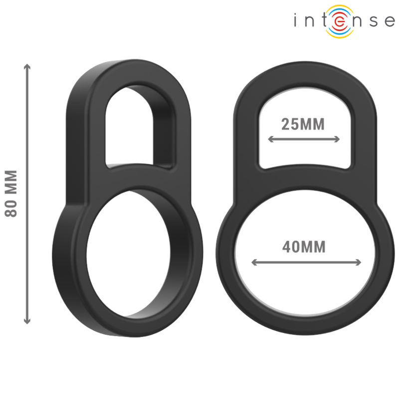 Intense Bobby, anello fallico doppio in silicone nero