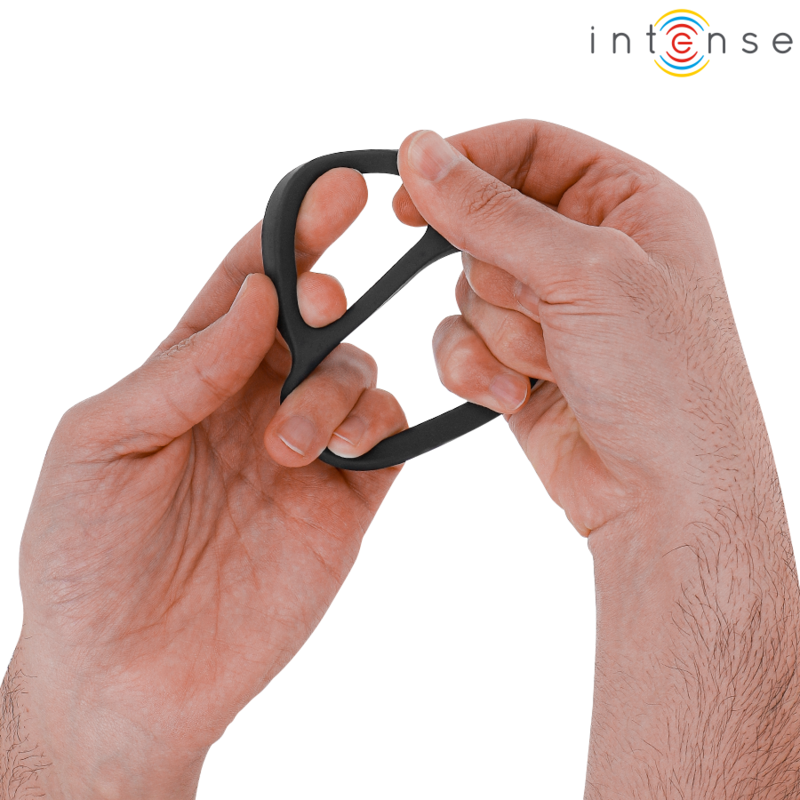 Intense Bobby, anello fallico doppio in silicone nero
