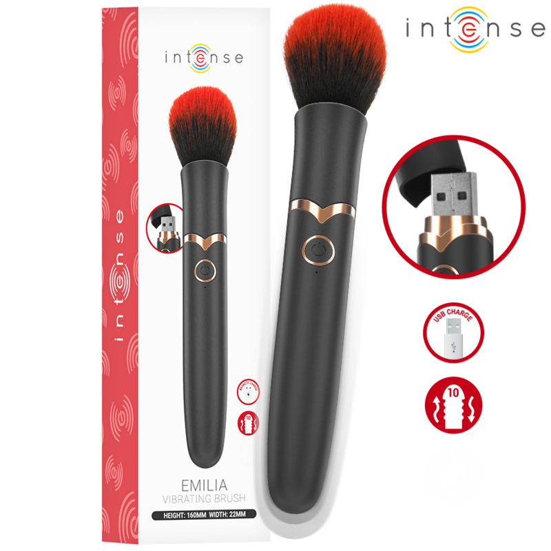 Intense Emilia – Vibrierende Bürste, 10 Vibrationsmodi, 16 cm