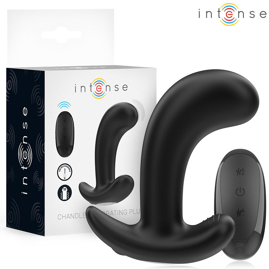 Intense — Chandler anal plug 10 vibrations noir télécommande