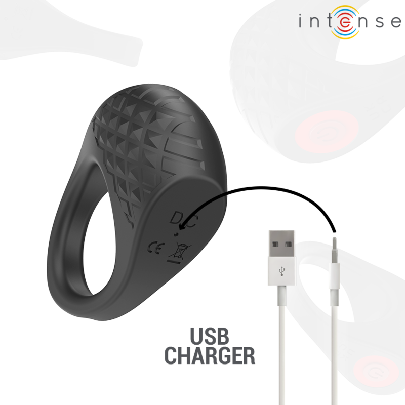 Intense Clover – Vibrierender Penisring mit 10 Vibrationsmodi, Schwarz