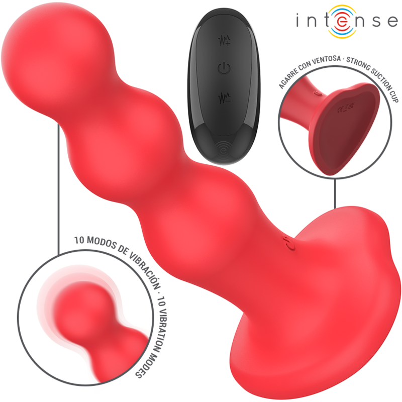 Intense — Cody vibrateur avec ventouse télécommande rouge