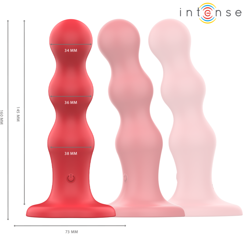 Intense — Cody vibrateur avec ventouse télécommande rouge