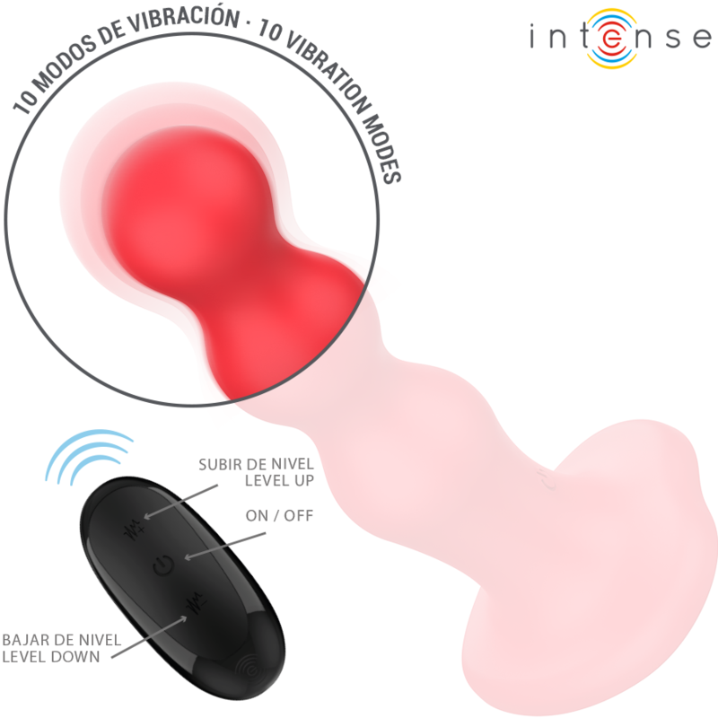 Intense — Cody vibrateur avec ventouse télécommande rouge