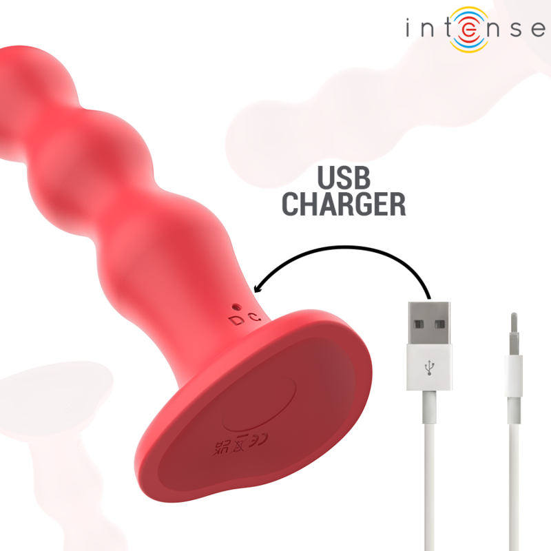 Intense — Cody vibrateur avec ventouse télécommande rouge
