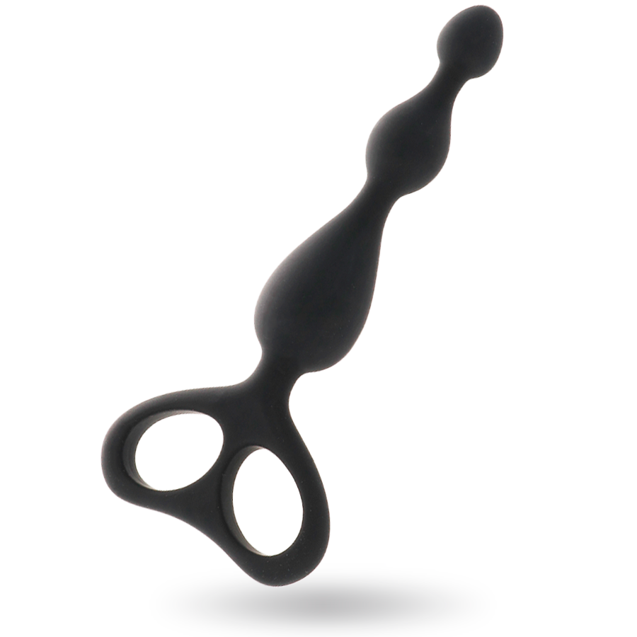 Intense Anal Toys Danti – Palline anali in silicone con tre rigonfiamenti – Nero