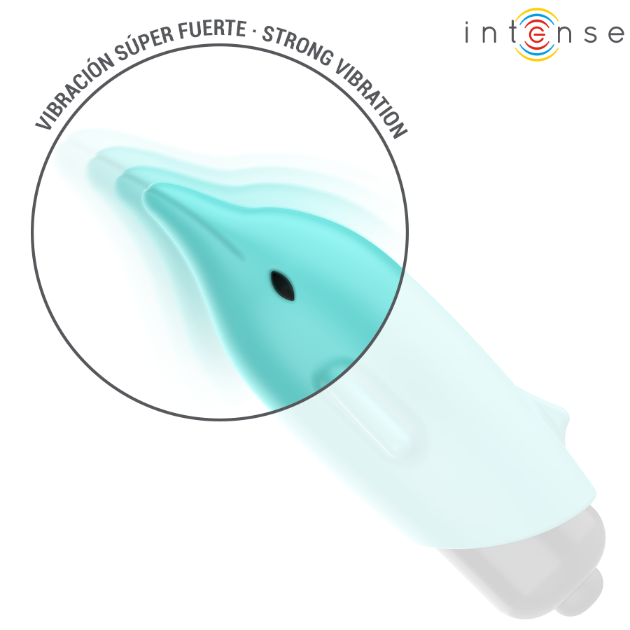 Intense Echo – blauer Delfin-Minivibrator, 8 × 4,7 cm