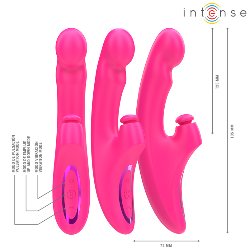 Intense Emi – Vibrador 3 en 1 rosa, 13,5 cm