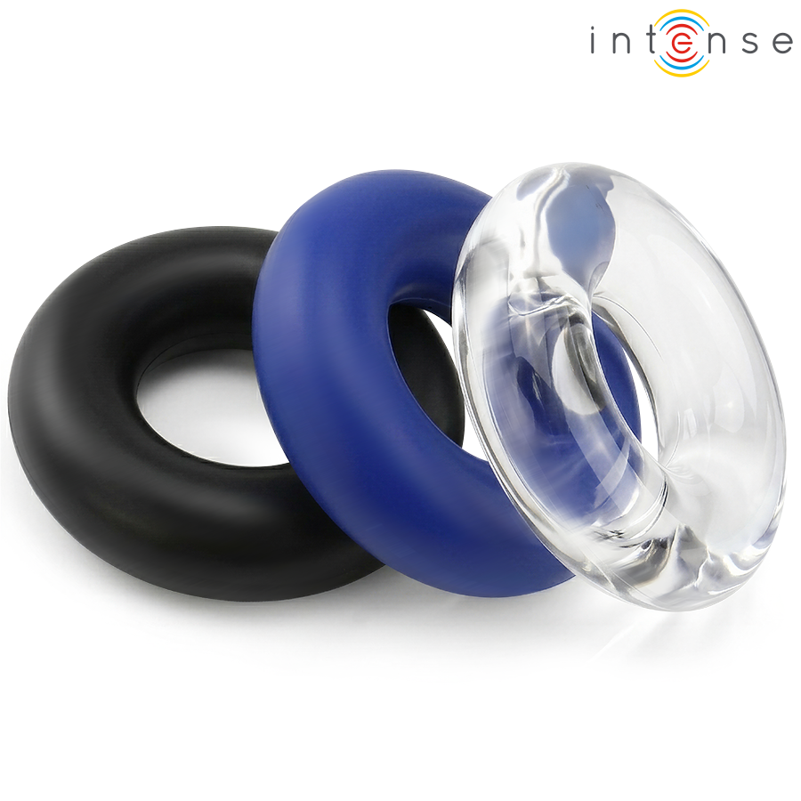 Intense — Ensemble de 3 anneaux pénis de couleurs variées