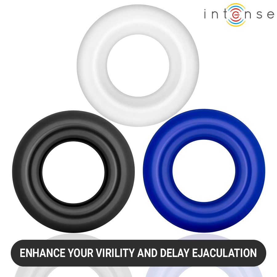 Intense — Ensemble de 3 anneaux pénis de couleurs variées