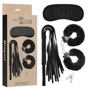 Kit erótico Intense Fetish, modelo 1, con esposas, venda y flogger