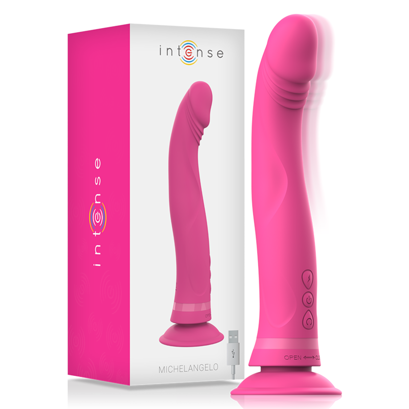 Intense — Gode vibrateur en silicone rose michelangelo
