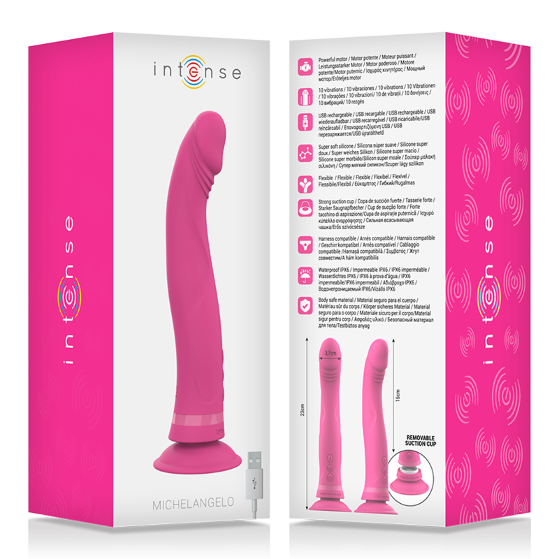 Dildo vibrante Intense Michelangelo in silicone rosa