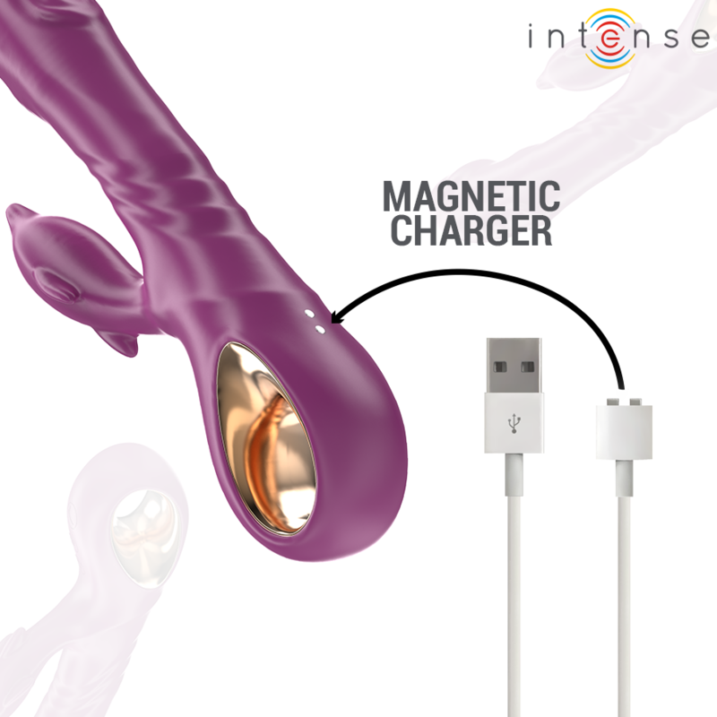 Stimolatore Intense Halle viola a forma di delfino, con linguetta stimolante