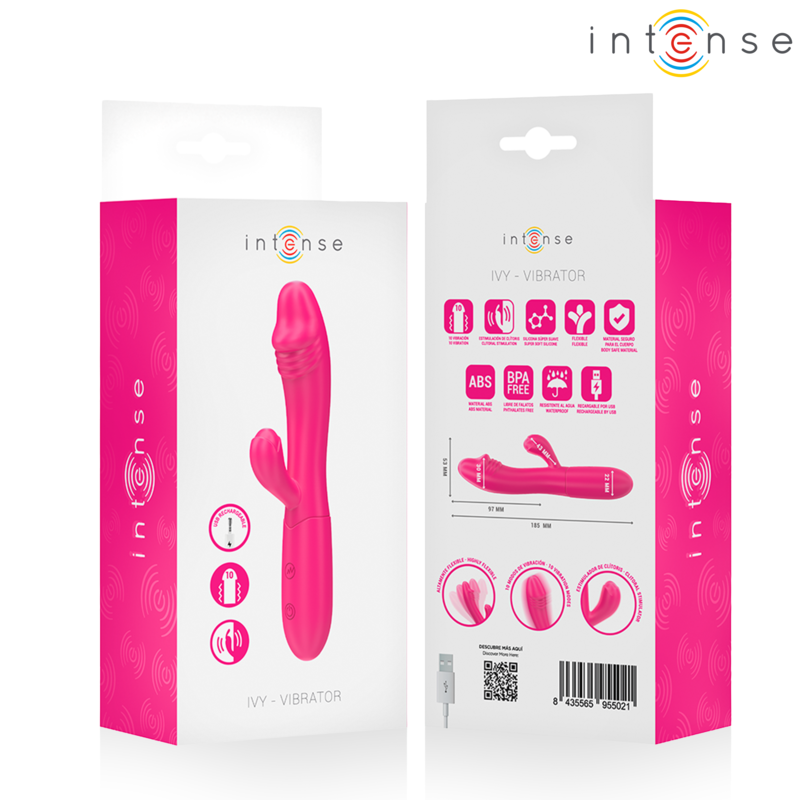 Intense — Ivy vibrateur flexible 10 vibrations avec langue stimulante rose