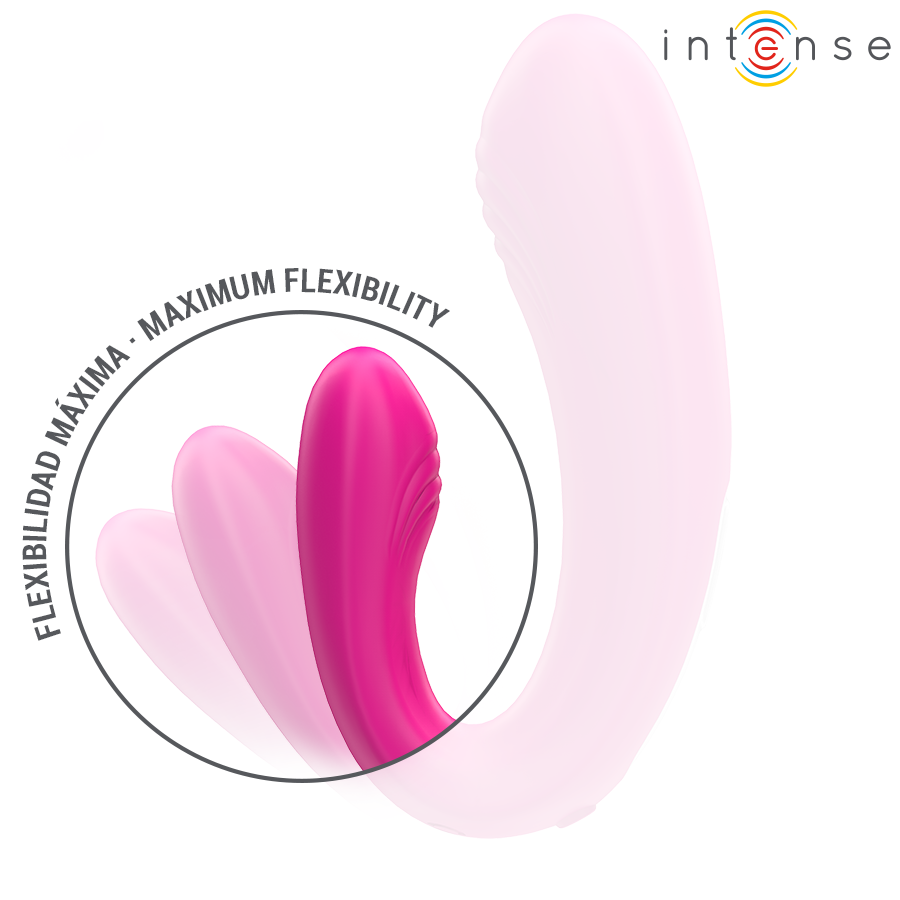 Intense — Janet double stimulateur et vibrateur en u avec télécommande rose