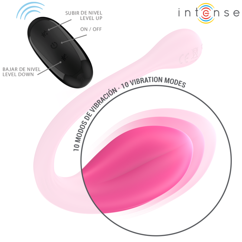 Intense Janice, vibratore a U rosa a doppia stimolazione, 10 modalità, con telecomando