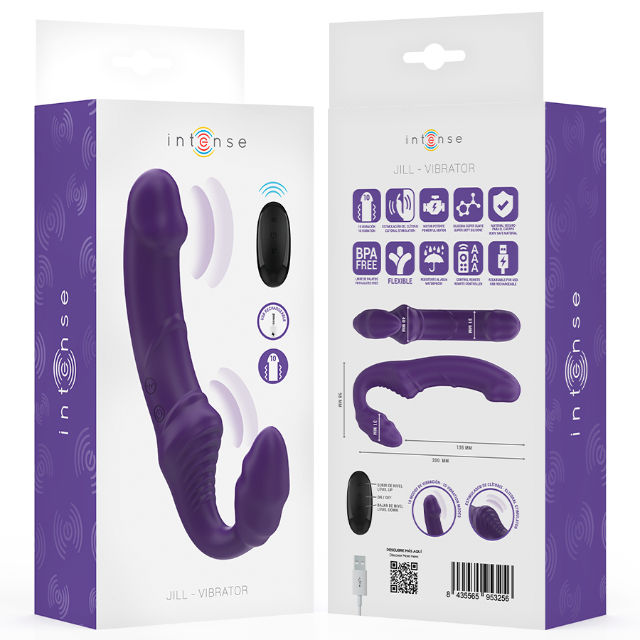 Intense Jill – Doppelvibrator mit Fernbedienung, 20 cm, Lila