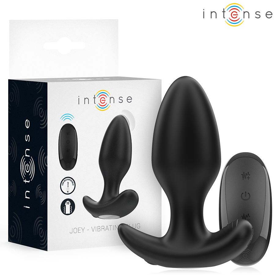 Intense Joey, vibrierender Analplug in Schwarz mit Fernbedienung