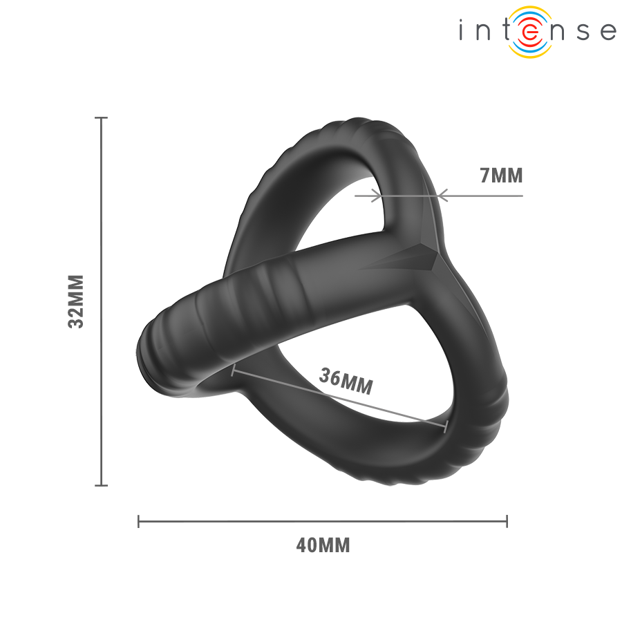 Anillo triple ajustable para el pene Intense John, modelo 4