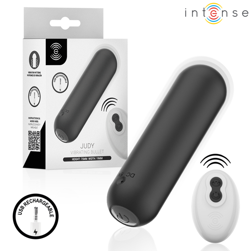 Intense Judy – aufladbarer Minivibrator mit Fernbedienung in Schwarz