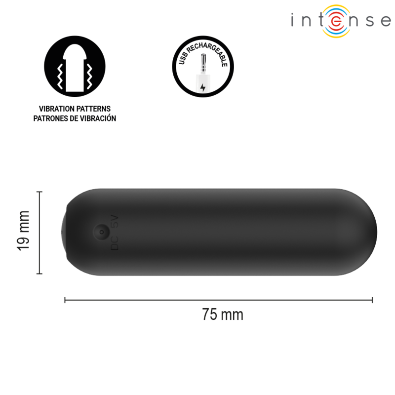 Intense Judy – aufladbarer Minivibrator mit Fernbedienung in Schwarz