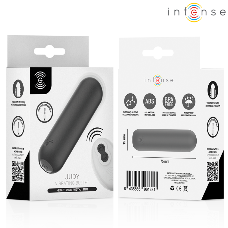 Intense Judy – aufladbarer Minivibrator mit Fernbedienung in Schwarz