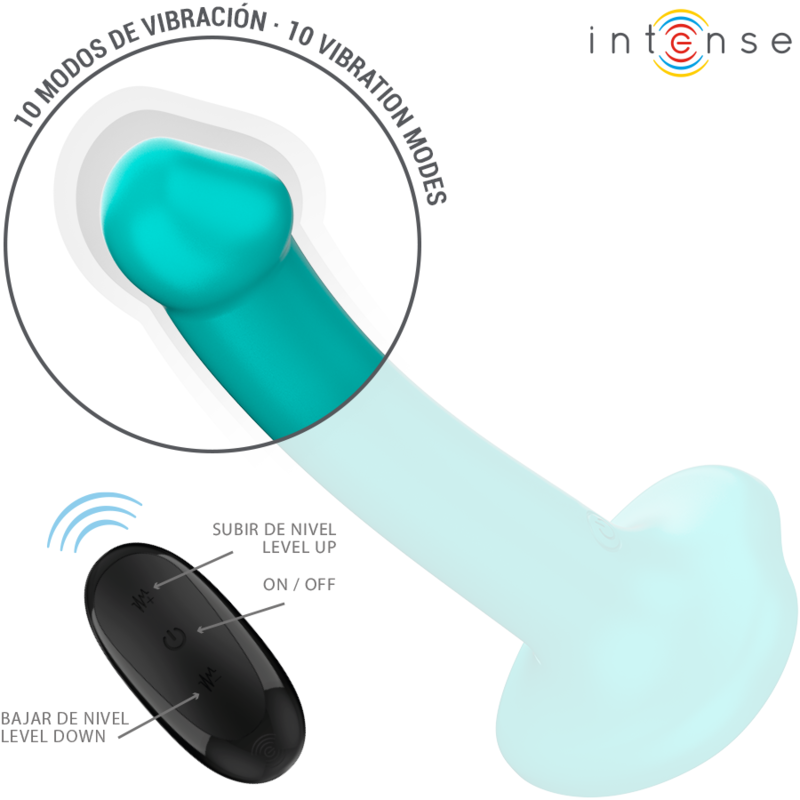 Intense Katie in Blau – Vibrator mit Saugfuß, Fernbedienung und 10 Vibrationsmodi