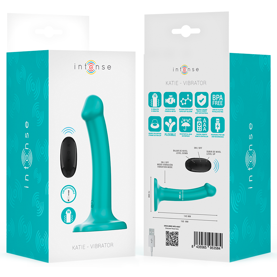 Intense Katie in Blau – Vibrator mit Saugfuß, Fernbedienung und 10 Vibrationsmodi