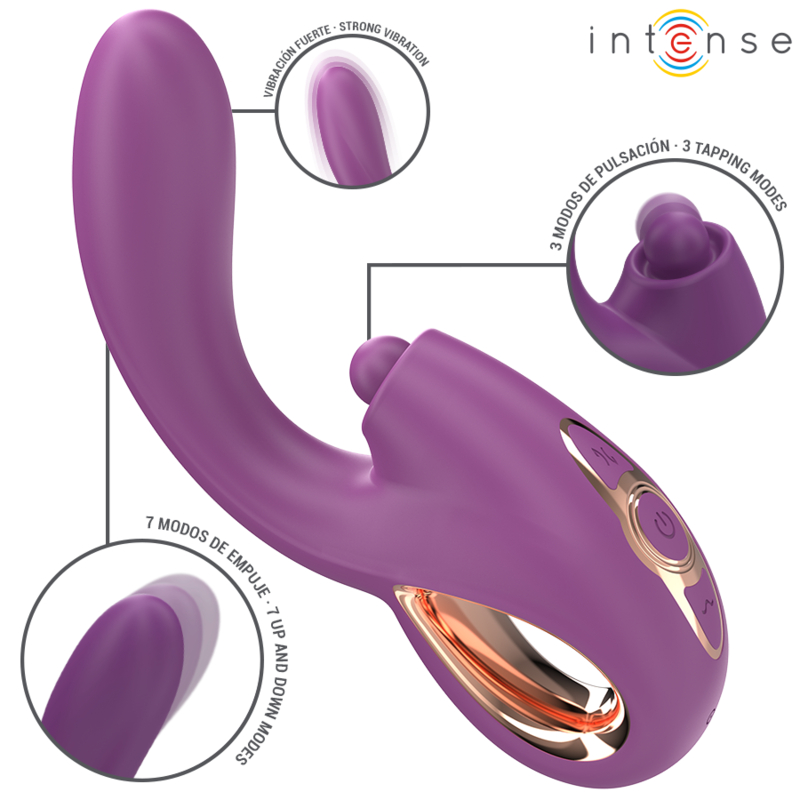 Vibratore punto G multifunzione Intense Lali viola, con picchiettio, spinta e vibrazione