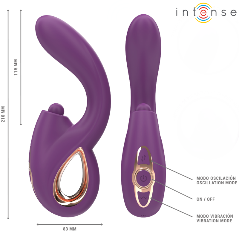 Intense — Lali vibrateur multifonction point g tapping & thrust & vibration violet