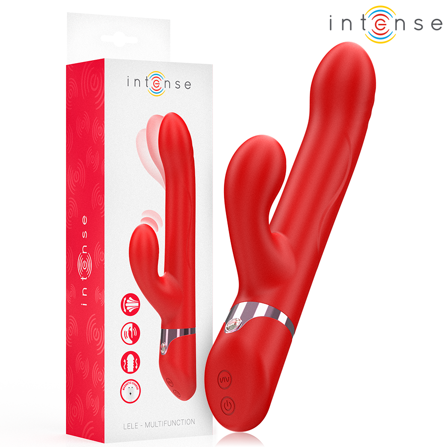 Vibratore multifunzione Intense Lele rosso, rotante e oscillante