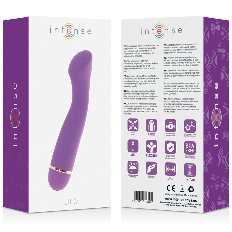 Intense Lilo – Vibrador punto G lila, 20 velocidades