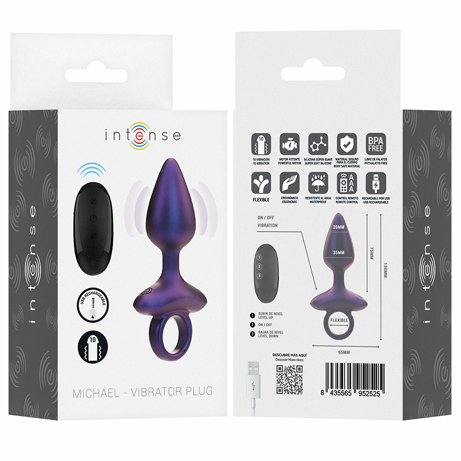Intense Michael, plug anal vibrador modelo 2 con mando a distancia
