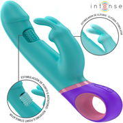 Intense Monica – Rabbit-Vibrator mit rotierendem G-Punkt-Stimulator in Blau